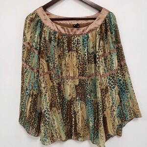 Essentials By Milano Womens Y2K Babydoll Fairy Top Size M Whimiscal Flare Sleeve